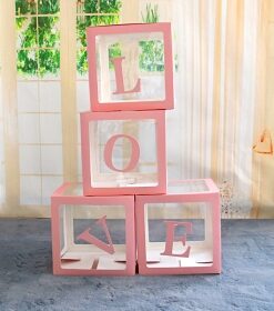 氣球盒 (30*30*30)*4個(不含小球) 顏色-粉.白 420.NTD