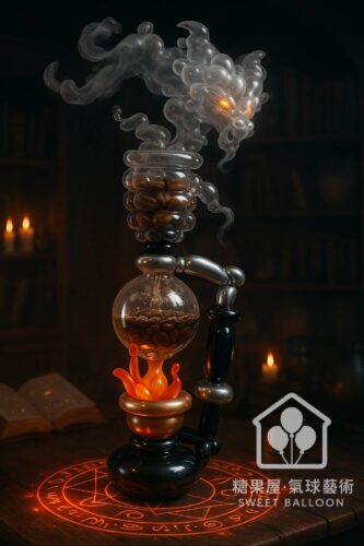 咖啡壺玻璃燈座造型氣球擺飾
